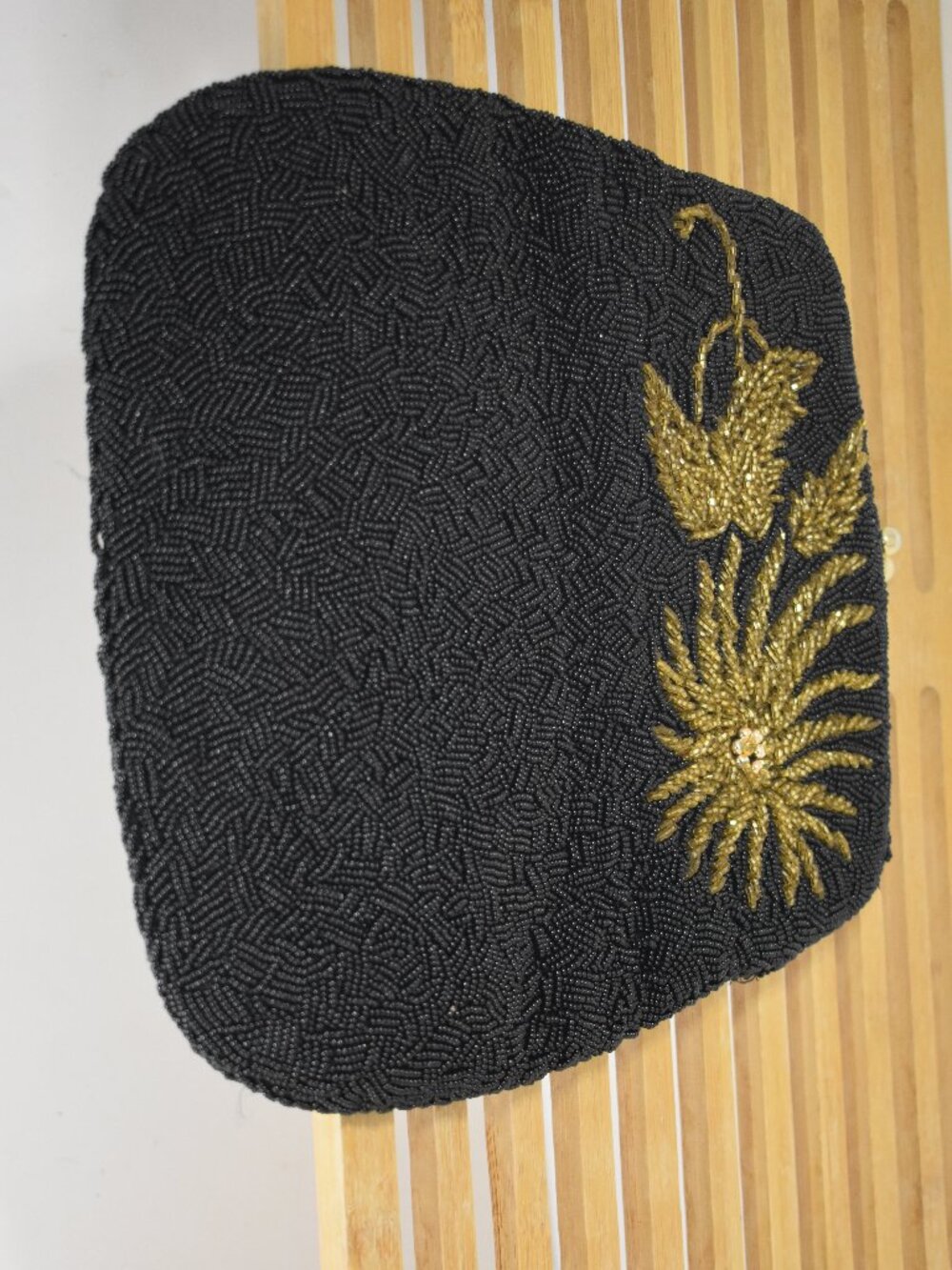 Black Fancy Beaded Clutch bag